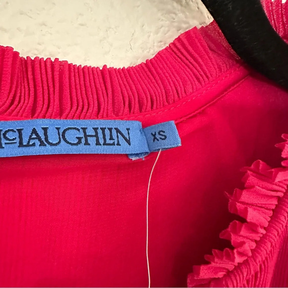 New NWT J.McLaughlin Aisha Dress in pink size XS pleated midi dress Carmine Rose - Picture 6 of 9